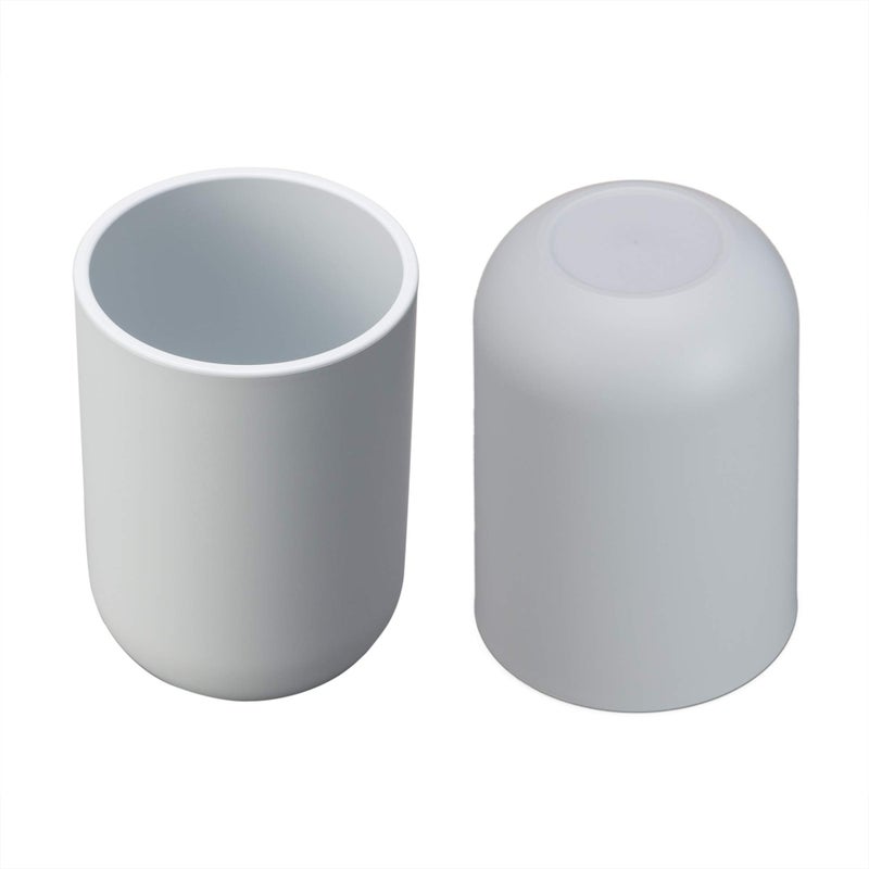 UVIVIU Toothbrush Cup  Bathroom Cup  Toothbrush Holder  Bathroom Tumbler  Plastic  350ml (Grey blue) - Image 2